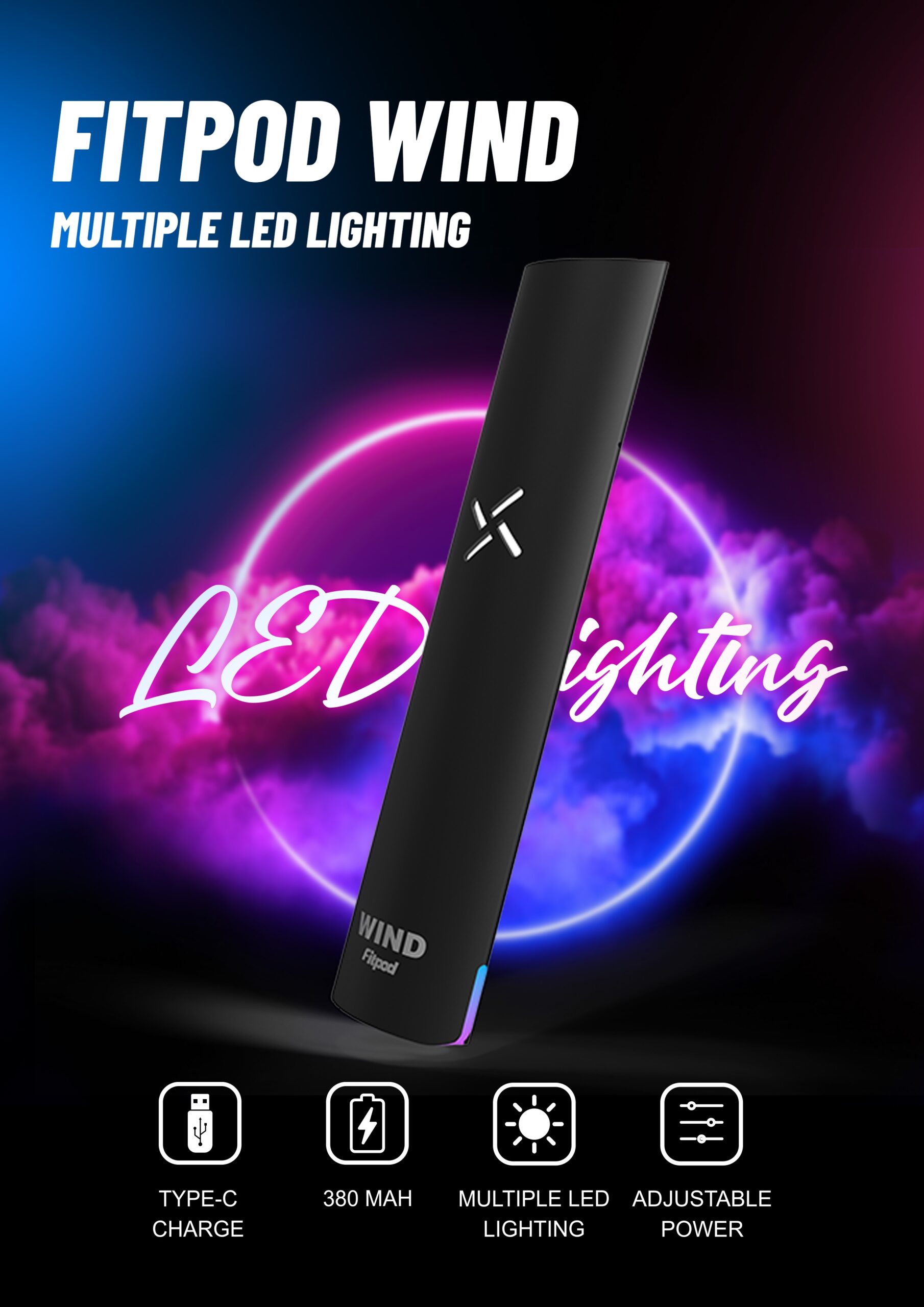 Fitpod Wind氣流桿一代可調壓主機(通用RELX一代 SP2 LANA)