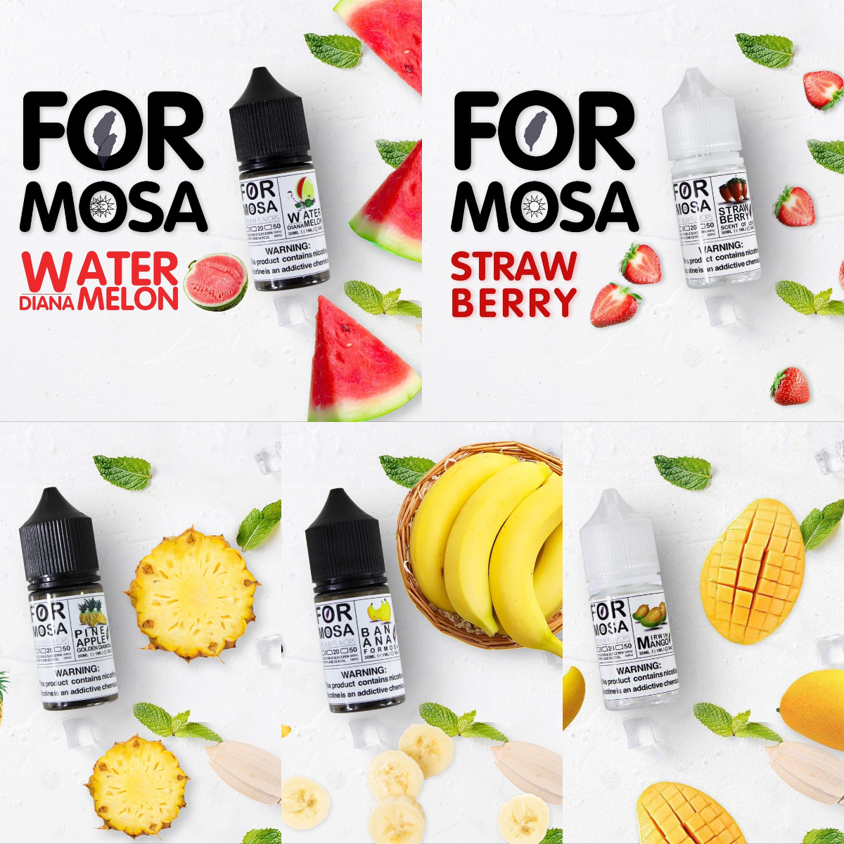 【FORMOSA 福爾摩沙】0mg 小煙油 30ml|水果系列五口味任選