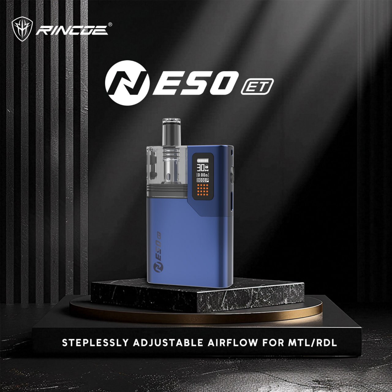 【RINCOE NESO ET主機】1400mAh 5–30W可調 MTL/RDL雙模式