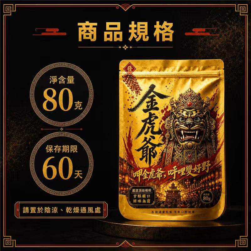 【金虎爺檳榔】金虎爺檳榔30顆/包 獨立密封隨身方便 台灣市場調味