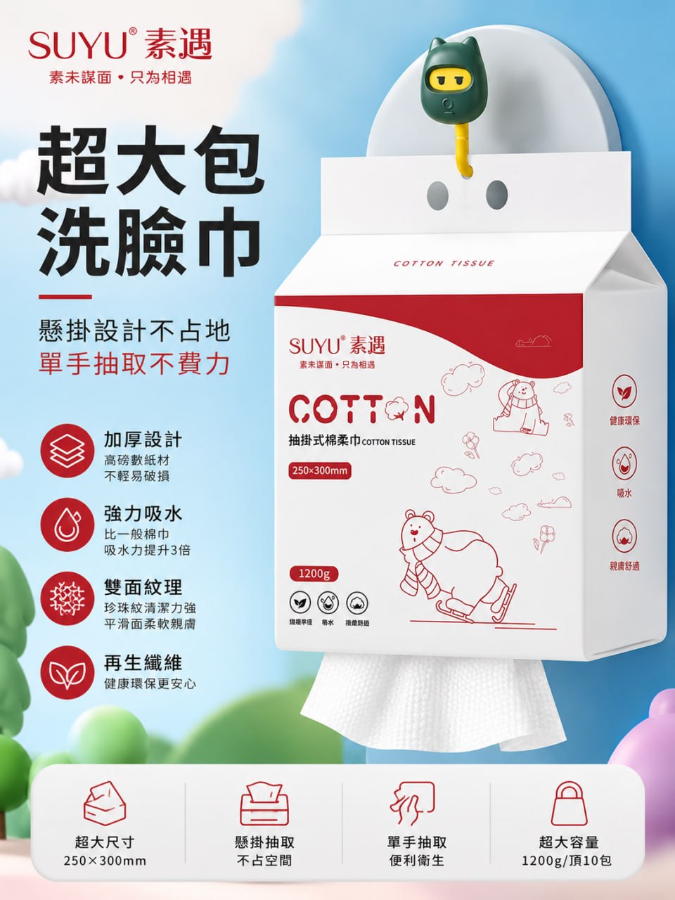 【SUYU素遇洗臉巾】超大25×30cm|加厚不易破|洗臉後還能拖地